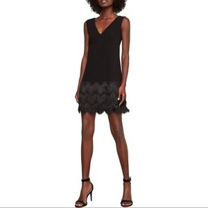 BCBG MaxAzria Black Cocktail Dress with fringe - Size 4